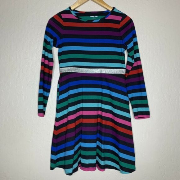 Lands End Multicolor Striped Skater Dress - Picture 1 of 7